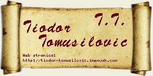 Tiodor Tomušilović vizit kartica